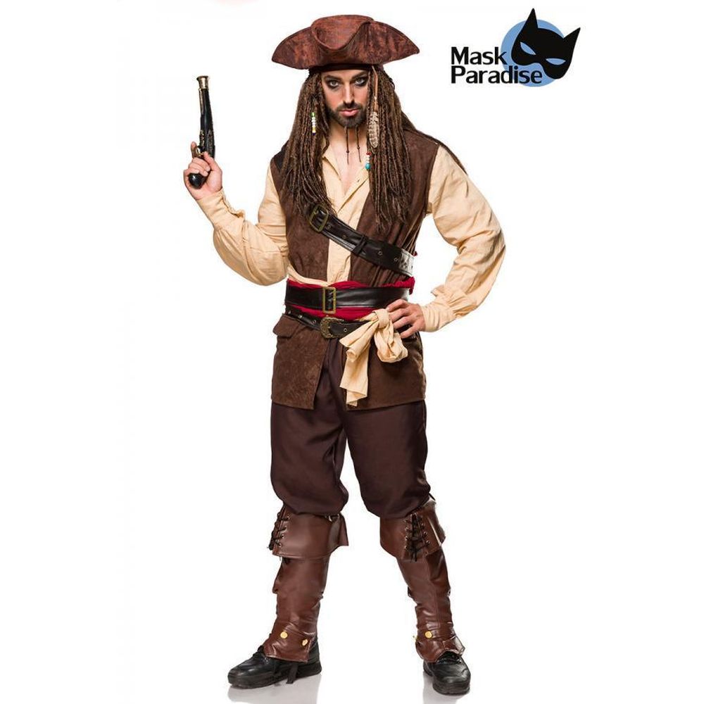 Mask Paradise - Captain Of The Caribbean Kostuum - Bruin/Beige